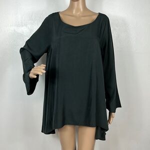 Arkitect Olga Piedrahita Black Long Sleeve Sharkbite Hem Tunic Top Size L